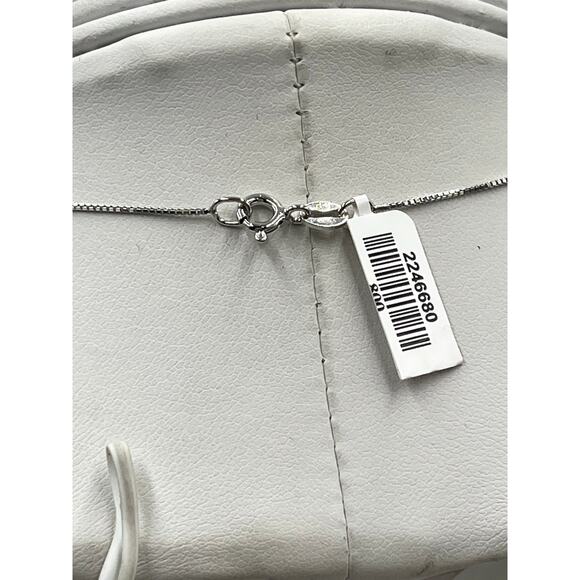 Helzberg Diamonds Sterling Silver Chain Solitaire CZ Pendant Necklace NWT - Picture 7 of 7